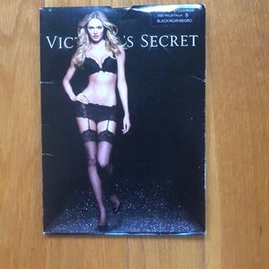VS lace top stockings! Black. New in package.